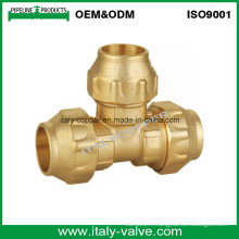 ISO9001 CE Certified Top Brass Compression End Tee pour PE Pipe (IC-7013)